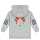Younger Boys Grey Logo Hooded Zip Up Top, 1, hi-res
